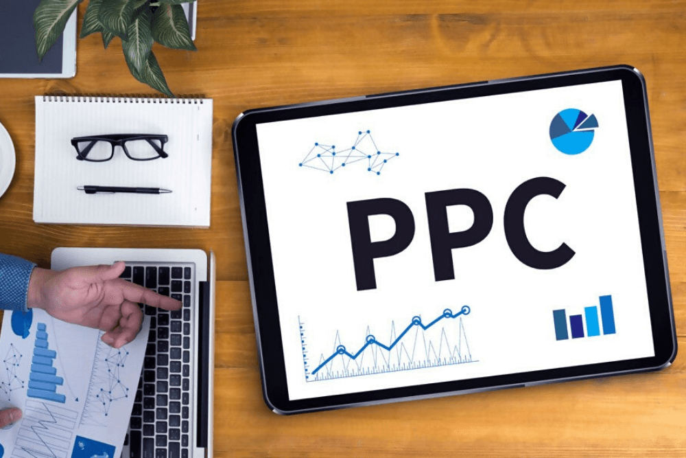 Tablet showing PPC campaign