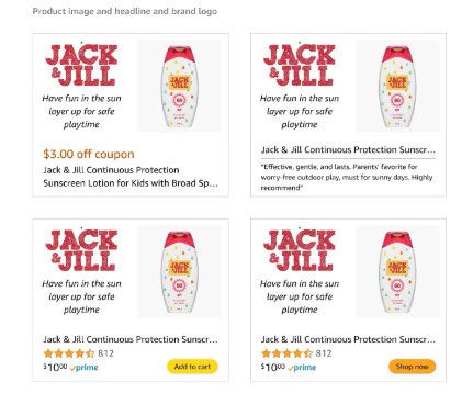 Component-based creatives on Amazon